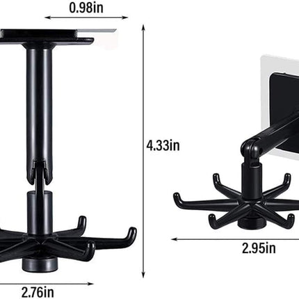 Adjustable Rotating Storage Hook – 360° Swivel + 180° Vertical Flip
