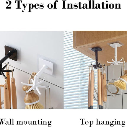 Adjustable Rotating Storage Hook – 360° Swivel + 180° Vertical Flip