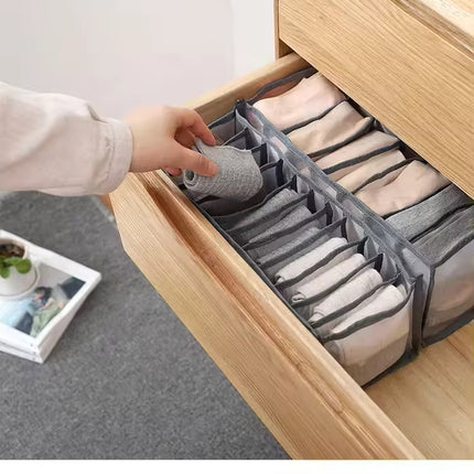11-Grid Closet Drawer Organizer Box – Foldable Storage Divider for Clothes, Underwear, and Accessories
