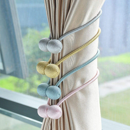 1 PCS Magnetic Curtain Tiebacks – 1 Pair Decorative Rope Holders for Home & Office Drapes