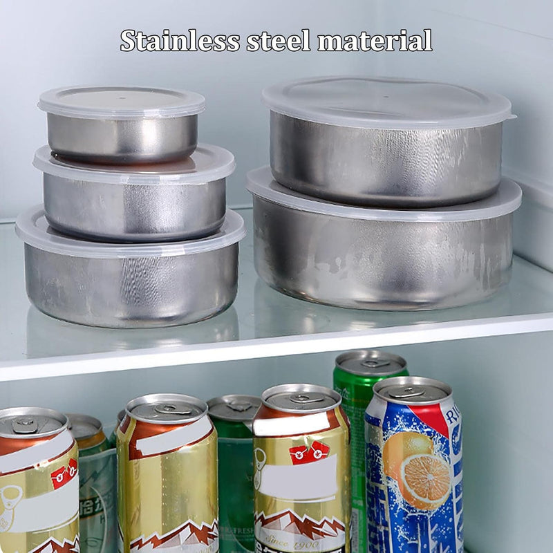 5 Pcs Stainless Steel Food Storage Box Set – Airtight, Leak-Proof Kitchen Containers