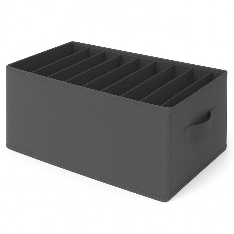 Closet Drawer Organizer with 9 Grids – Foldable Storage Box for Neatly Sorting Clothes & Accessories