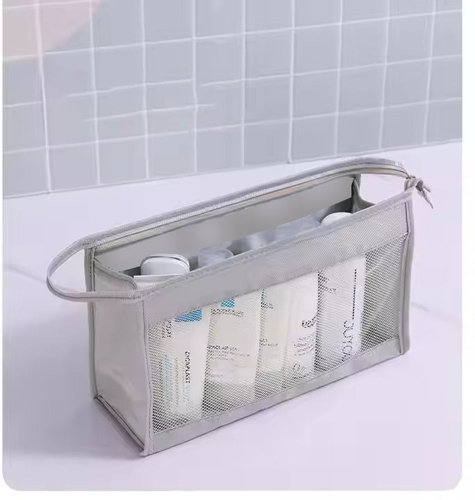 Travel Cosmetic & Bathroom Organizer – Air-Mesh Portable Toiletry Bag