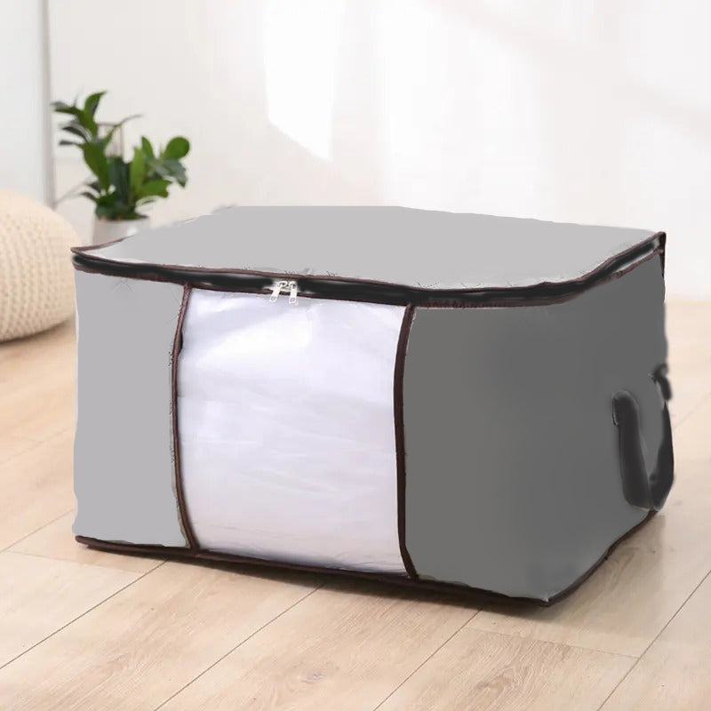 Winter Blanket & Clothes Storage Organizer – Foldable Wardrobe Bag with Zipper Cover for Seasonal Storage