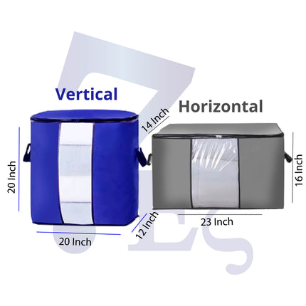 Winter Blanket & Clothes Storage Organizer – Foldable Wardrobe Bag with Zipper Cover for Seasonal Storage