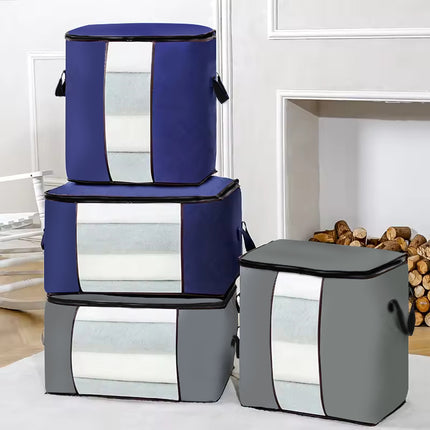 Winter Blanket & Clothes Storage Organizer – Foldable Wardrobe Bag with Zipper Cover for Seasonal Storage