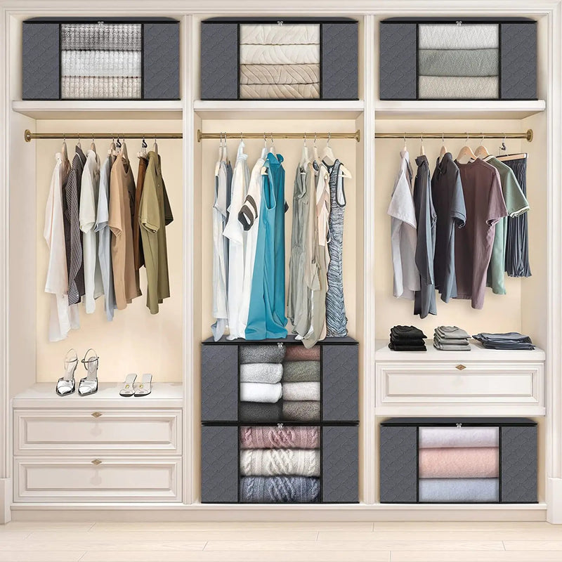 Winter Blanket & Clothes Storage Organizer – Foldable Wardrobe Bag with Zipper Cover for Seasonal Storage