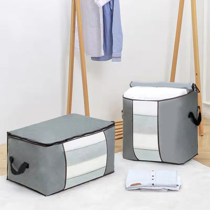 Winter Blanket & Clothes Storage Organizer – Foldable Wardrobe Bag with Zipper Cover for Seasonal Storage