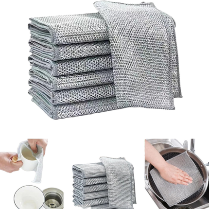 4PCS Kitchen Magic Cleaning Cloth – Double Layer Reusable Dishwashing Rags for Home & Kitchen