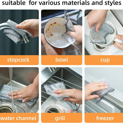 4PCS Kitchen Magic Cleaning Cloth – Double Layer Reusable Dishwashing Rags for Home & Kitchen