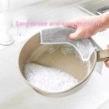 4PCS Kitchen Magic Cleaning Cloth – Double Layer Reusable Dishwashing Rags for Home & Kitchen