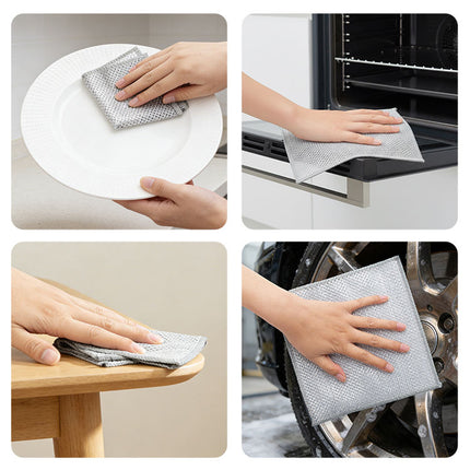 4PCS Kitchen Magic Cleaning Cloth – Double Layer Reusable Dishwashing Rags for Home & Kitchen