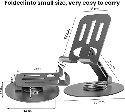 360° Adjustable Metal Phone Stand – Universal Non-Slip Desk Holder for Smartphones & Tablets