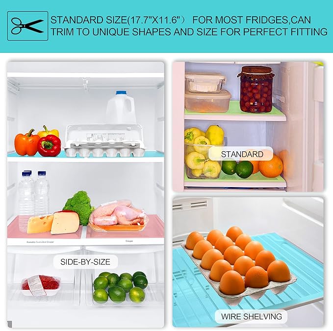 Washable Refrigerator Shelf Liners – Waterproof, Oilproof, Anti-Slip Mats for Fridge, Kitchen & Drawer Organization 1 PCS