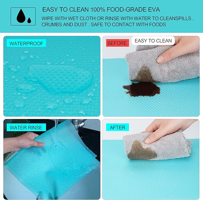 Washable Refrigerator Shelf Liners – Waterproof, Oilproof, Anti-Slip Mats for Fridge, Kitchen & Drawer Organization 1 PCS