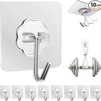4 Pcs Adhesive Wall Hooks – Strong Duty Hooks for Home & Kitchen