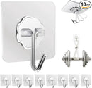 4 Pcs Adhesive Wall Hooks – Strong Duty Hooks for Home & Kitchen
