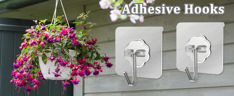 4 Pcs Adhesive Wall Hooks – Strong Duty Hooks for Home & Kitchen