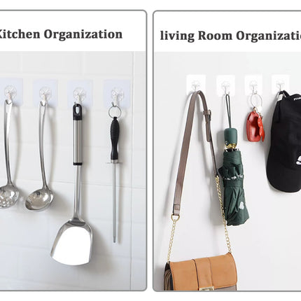 4 Pcs Adhesive Wall Hooks – Strong Duty Hooks for Home & Kitchen