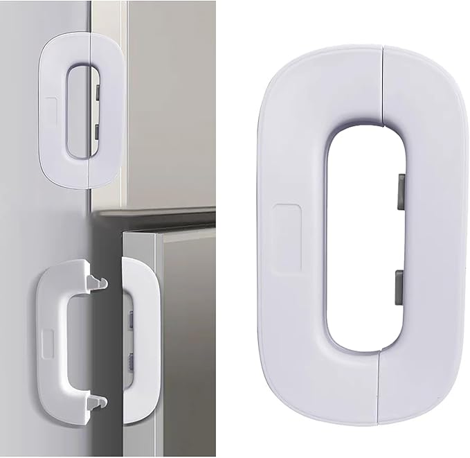 Refrigerator Child Safety Door Lock – Baby Proof Anti-Pinch Cabinet Latch