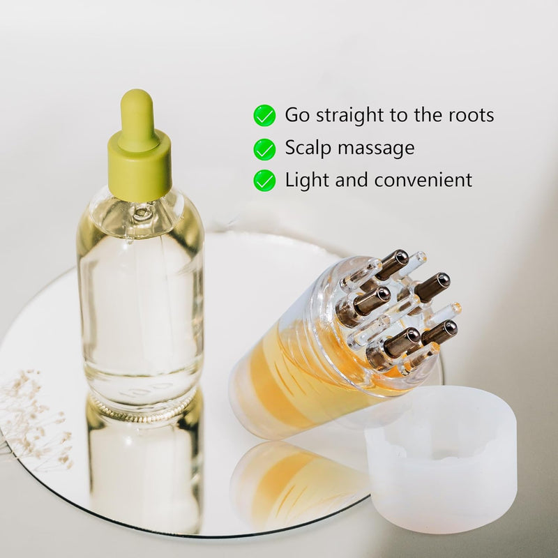 Hair Oil Applicator Bottle with Scalp Massager – Portable for Home & Travel