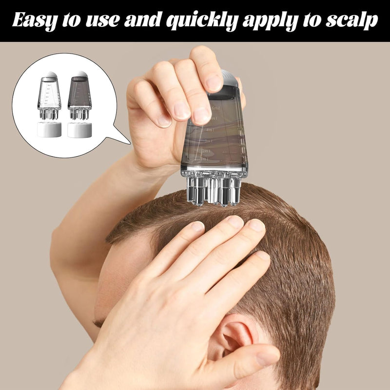 Hair Oil Applicator Bottle with Scalp Massager – Portable for Home & Travel
