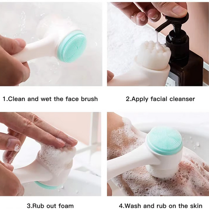 Facial Cleaning Brush 2-in-1 – Deep Pore Exfoliating & Makeup Wash Tool
