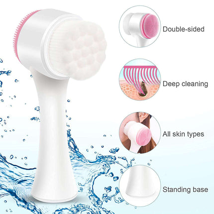 Facial Cleaning Brush 2-in-1 – Deep Pore Exfoliating & Makeup Wash Tool