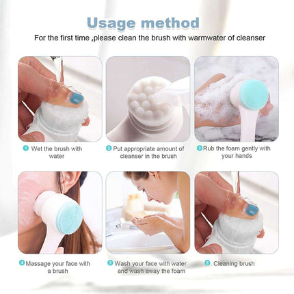 Facial Cleaning Brush 2-in-1 – Deep Pore Exfoliating & Makeup Wash Tool