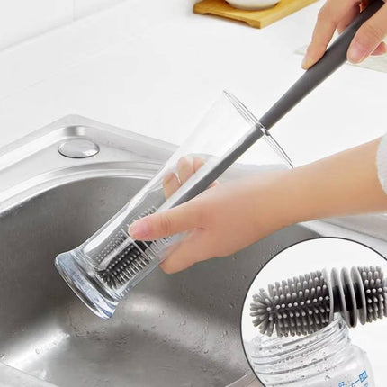 Long Handle Silicone Cleaning Brush – Hangable Cup, Bottle & Jar Brush
