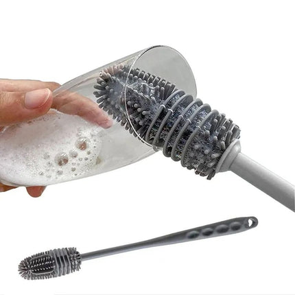 Long Handle Silicone Cleaning Brush – Hangable Cup, Bottle & Jar Brush
