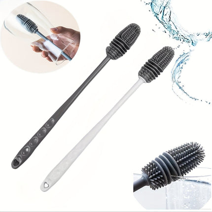 Long Handle Silicone Cleaning Brush – Hangable Cup, Bottle & Jar Brush