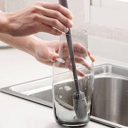Long Handle Silicone Cleaning Brush – Hangable Cup, Bottle & Jar Brush