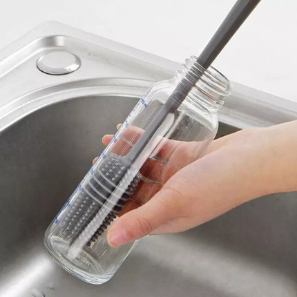 Long Handle Silicone Cleaning Brush – Hangable Cup, Bottle & Jar Brush