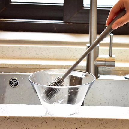 Long Handle Silicone Cleaning Brush – Hangable Cup, Bottle & Jar Brush
