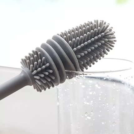 Long Handle Silicone Cleaning Brush – Hangable Cup, Bottle & Jar Brush