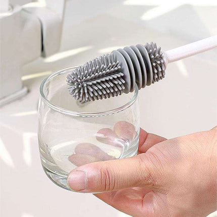 Long Handle Silicone Cleaning Brush – Hangable Cup, Bottle & Jar Brush