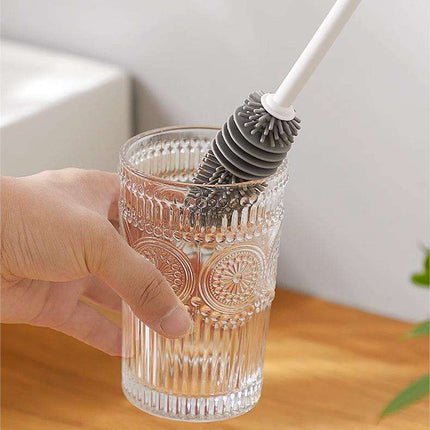 Long Handle Silicone Cleaning Brush – Hangable Cup, Bottle & Jar Brush