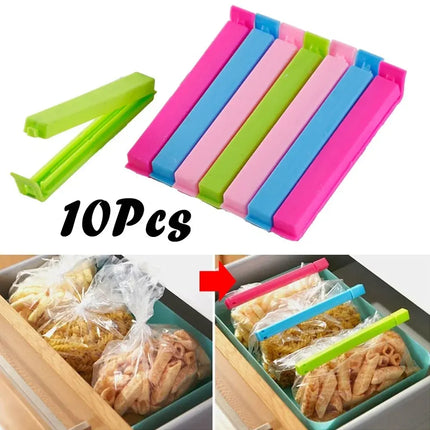 10PCS Multi-Purpose Plastic Clips – Food Bag Sealers for Snacks & Kitchen Storage
