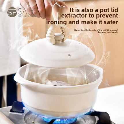 Crab Utensil Rest Pot Clip – Silicone Spoon Holder & Pot Clip for Cooking, Stirring & Spill Control