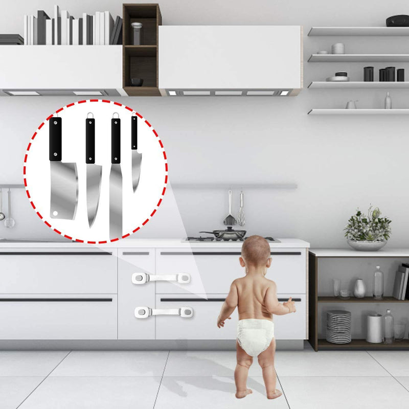 Child Safety Locks for Cabinets & Drawers – No-Drill Baby Proof Latches for Fridge, Toilet, Oven & Furniture