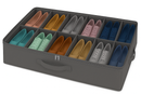 12-Compartment Underbed Shoe Organizer – Clear Lid & Handles