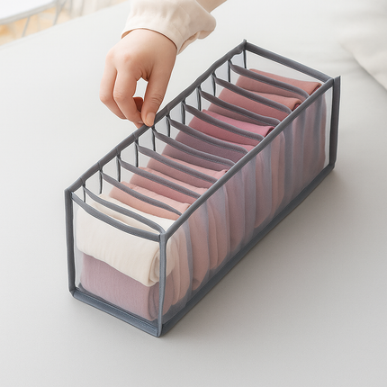 11-Grid Closet Drawer Organizer Box – Foldable Storage Divider for Clothes, Underwear, and Accessories