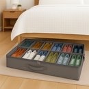 12-Compartment Underbed Shoe Organizer – Clear Lid & Handles