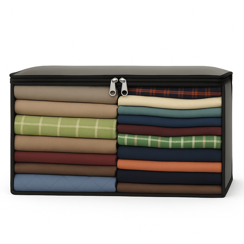 Winter & Summer Clothes Storage Organizer Bags – Foldable Blanket Covers & Wardrobe Cloth Organizer with Zipper