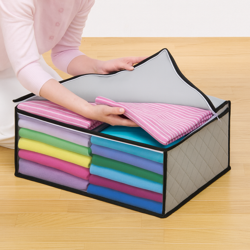 Winter & Summer Clothes Storage Organizer Bags – Foldable Blanket Covers & Wardrobe Cloth Organizer with Zipper
