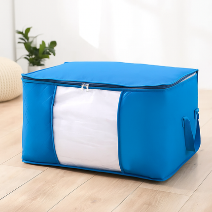 Winter Blanket & Clothes Storage Organizer – Foldable Wardrobe Bag with Zipper Cover for Seasonal Storage