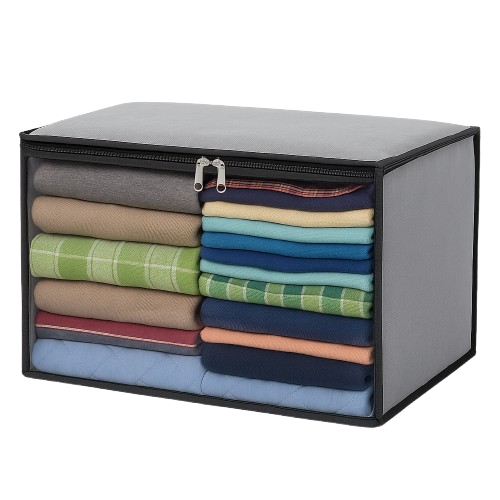 Winter & Summer Clothes Storage Organizer Bags – Foldable Blanket Covers & Wardrobe Cloth Organizer with Zipper