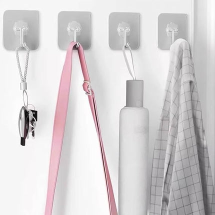 4 Pcs Adhesive Wall Hooks – Strong Duty Hooks for Home & Kitchen
