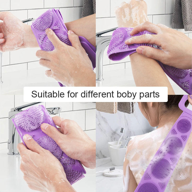 Soft Silicone Bath Belt Scrubber – Back & Body Exfoliating Brush for Men and Women